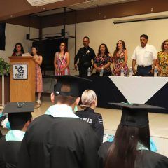 Acompaña alcalde a graduandos de la telesecundaria Galileo Galilei