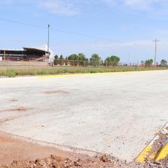 Avanzan trabajos de pavimentación frente al Estadio de Beis para interconectar vialidades