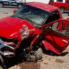 Aparatoso choque en la salida a Chihuahua
