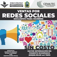 DISPONE GOBIERNO MUNICIPAL DE CUAUHTÉMOC CURSOS DE CAPACITACIÓN  A MUJERES A TRAVÉS DE CENALTEC