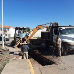 Realiza Servicios Públicos de Cuauhtémoc desazolve en dren pluvlial en la calle séptima