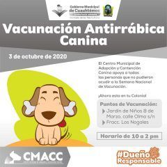 Lleva CMACC vacunación antirrábica a las colonias