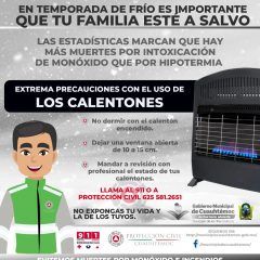 Recomienda protección civil acciones de prevención por temporada de frío