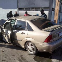 Choque múltiple en las calles 6ª y Guerrero de la zona centro