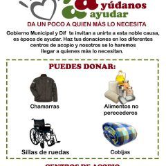 Llama DIF municipal Cuauhtémoc a donar chamarras, alimentos, sillas de ruedas y cobijas para personas necesitadas