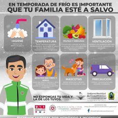 Emite protección civil de Cuauhtémoc medidas preventivas por temporada de frío