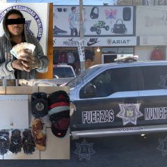 Detiene policía municipal a una persona por daños y robo a negocio