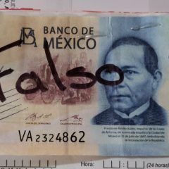 Aseguramiento de billete apócrifo