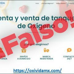 Alerta SSPE sobre página falsa que oferta tanques de oxígeno