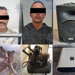 Detiene policía municipal a dos personas por robo