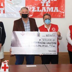 Dona gobierno municipal de Cuauhtémoc 300,000 pesos a la Cruz Roja