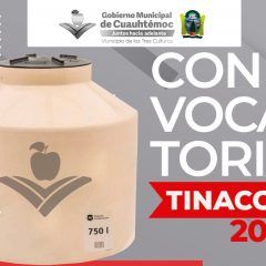 Convoca gobierno municipal a familias cuauhtemenses a participar en programa de mil tinacos subsidiados.