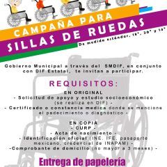 DIF Cuauhtémoc abre registro para beneficiar personas sillas de ruedas.