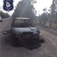 Localizan cadáveres calcinados dentro de automóvil en tramo San Juanito a Maguarichi