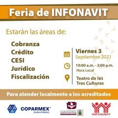 Anuncia gobierno municipal y COPARMEX feria de INFONAVIT en Cuauhtémoc.