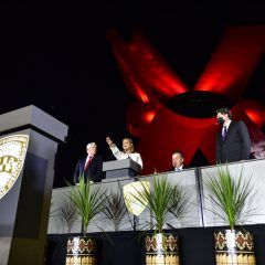 Rinde protesta Maru Campos como Gobernadora en Plaza de la Mexicanidad en Ciudad Juárez.