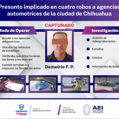 Cae ladrón de autos nuevos en agencias automotrices de Chihuahua