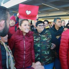 Al ritmo del norteño Claudia Sheinbaum recibe un cálido recibimiento de militantes y simpatizantes en Chihuahua