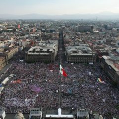 Inicio de campaña de Claudia Shieinbaum en el zócalo de la CDMX
