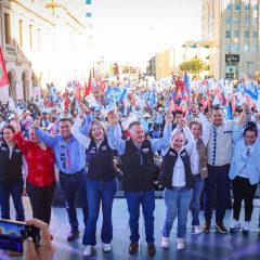A reventar Centro Histórico en arranque de campaña de Mario, Daniela, Manque y Alex
