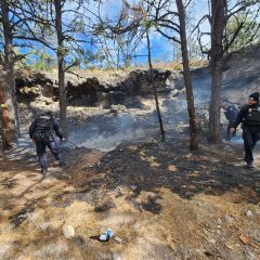 Apoya SSPE en control de incendios en Bocoyna