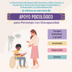 Ofrecen apoyo y acompañamiento psicológico para personas con discapacidad