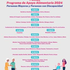 Anuncian calendario de segunda entrega de programas alimentarios para adultos mayores y personas con discapacidad