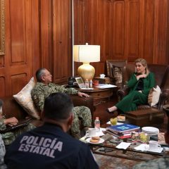Recibe Gobernadora a mandos militares para analizar estrategias de seguridad en la entidad