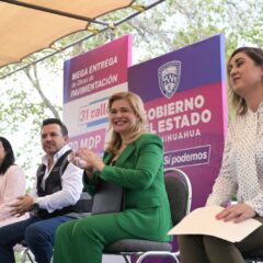 Entrega Maru Campos obras de pavimentación en beneficio de 120 mil juarenses