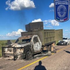 Asegura Célula BOI dos vehículos calcinados en carretera Coronado- Allende