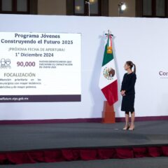 Anuncia presidenta Claudia Sheinbaum inscripción al programa jóvenes construyendo el futuro 2025 para garantizar el derecho al trabajo y fortalecer la construcción de la paz