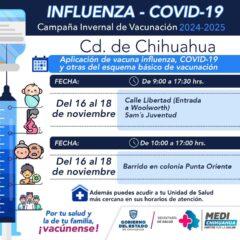 Invita Salud a vacunarse contra influenza y COVID-19 para evitar complicaciones esta temporada invernal.