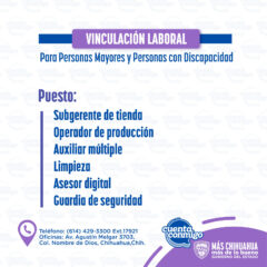 Logra Estado vinculación laboral de más de 400 personas con discapacidad y adultos mayores.