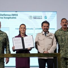 La presidenta Claudia Sheinbaum anuncia que la Defensa Nacional construirá 7 nuevos hospitales del IMSS