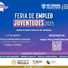 Realizará Gobierno del Estado feria de empleo de las juventudes con 3 mil 500 vacantes.