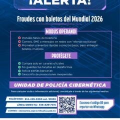 Alerta SSPE sobre supuestos fraudes relacionados a la venta de entradas del Mundial de futbol 2026.