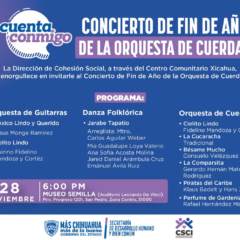 Invita Estado al Concierto de Fin de Año de la Orquesta de Cuerdas del Centro Comunitario Xicahua.